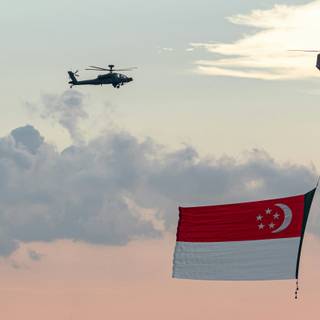 Singapore flag 4k wallpaper