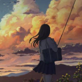 Anime outdoors wallpaper