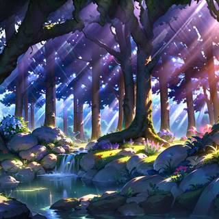 Anime outdoors wallpaper