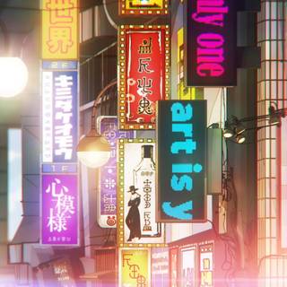 Anime neon PC wallpaper