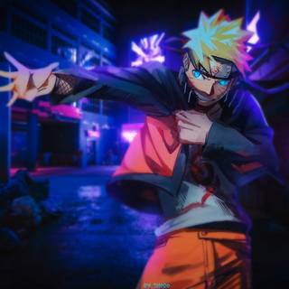 Anime neon PC wallpaper