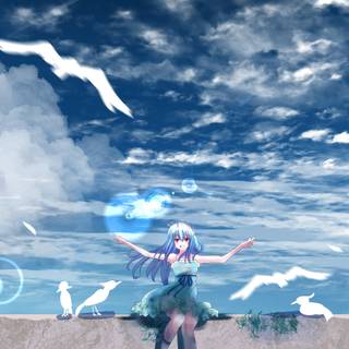 Anime outdoors wallpaper