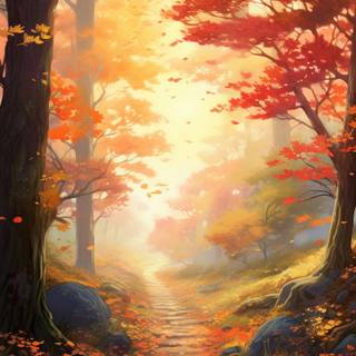 Autumn mobile anime wallpaper