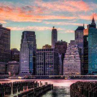 City skyline iPhone wallpaper