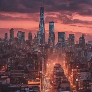 City skyline iPhone wallpaper