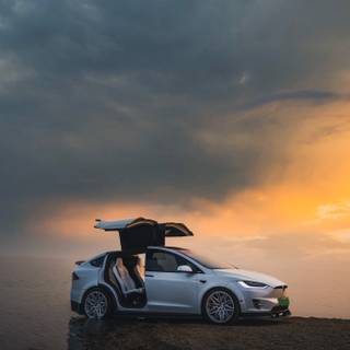 Tesla Model X iPhone wallpaper