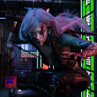 Neon ghost 4k wallpaper