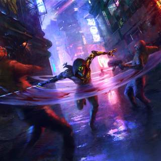 Neon ghost 4k wallpaper