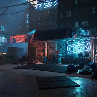 Neon ghost 4k wallpaper