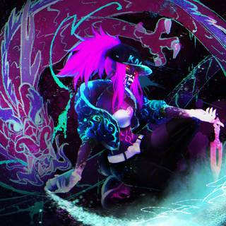 Neon dragon 4k wallpaper