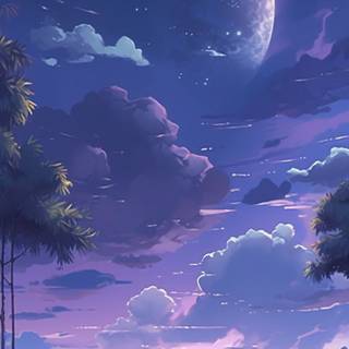 Anime moon phone wallpaper