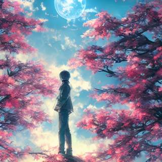 Anime moon phone wallpaper