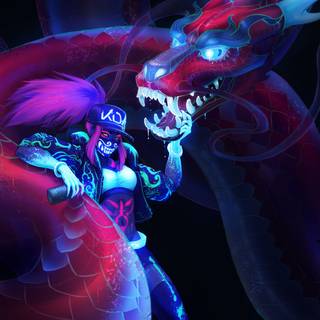 Neon dragon 4k wallpaper