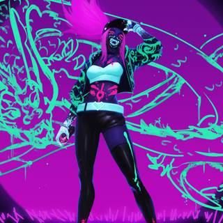 Neon dragon 4k wallpaper