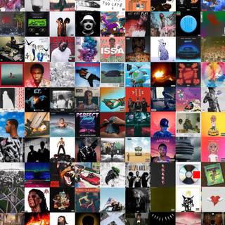 Blue collage iPhone wallpaper