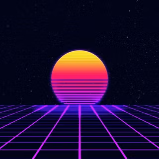 Retro sunset phone wallpaper