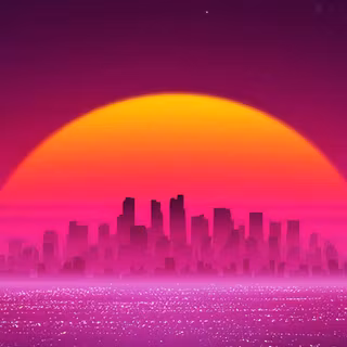 Retro sunset phone wallpaper