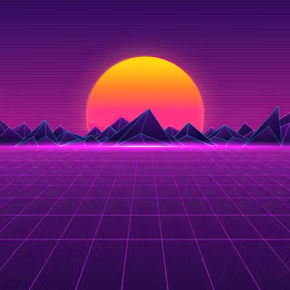 Retro sunset phone wallpaper