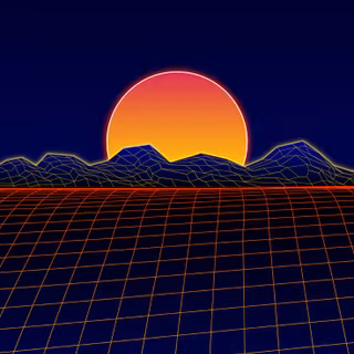 Retro sunset phone wallpaper