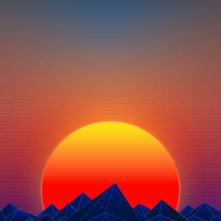 Retro sunset phone wallpaper