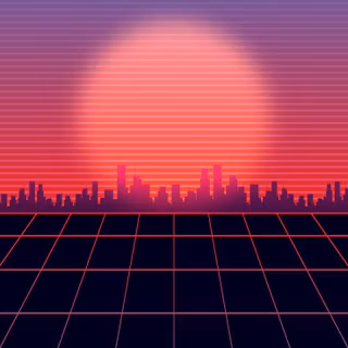 Retro sunset phone wallpaper