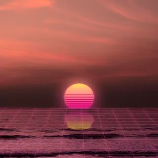 Retro sunset phone wallpaper