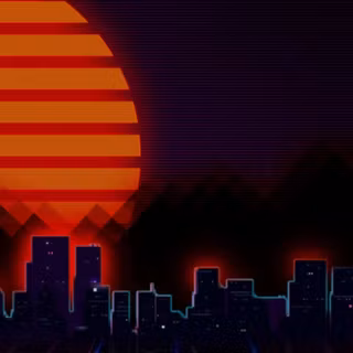 Retro sunset phone wallpaper