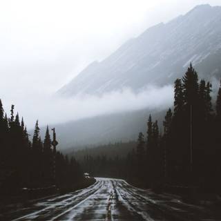 Rainy highway iPhone wallpaper