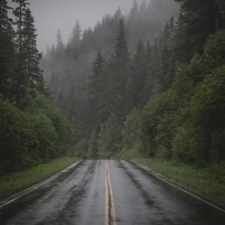 Rainy highway iPhone wallpaper