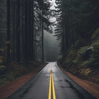 Rainy highway iPhone wallpaper