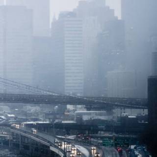 Rainy highway iPhone wallpaper