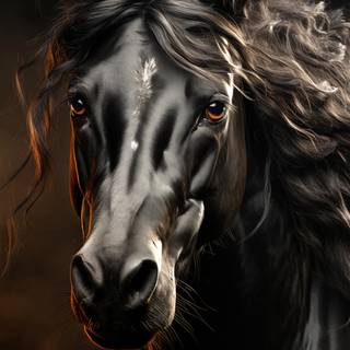 Black horse HD 4k iPhone wallpaper