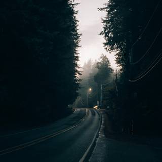 Rainy highway iPhone wallpaper