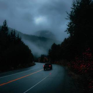 Rainy highway iPhone wallpaper