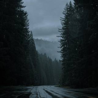 Rainy highway iPhone wallpaper