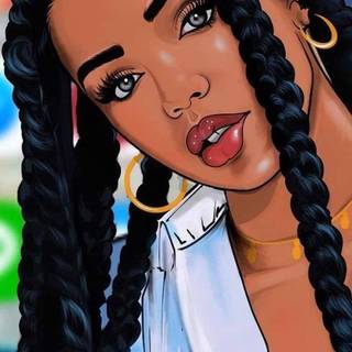 Black cute girl wallpaper