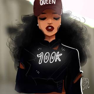 Black cute girl wallpaper