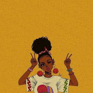 Black cute girl wallpaper