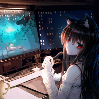 Anime eye PC wallpaper