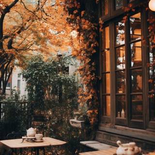 Café autumn wallpaper