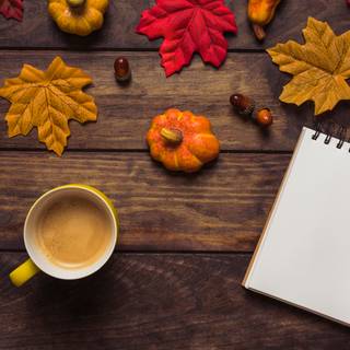 Cafe autumn desktop wallpaper