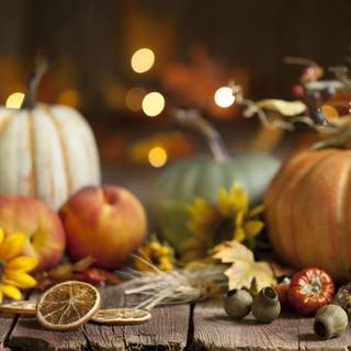 Cafe autumn desktop wallpaper