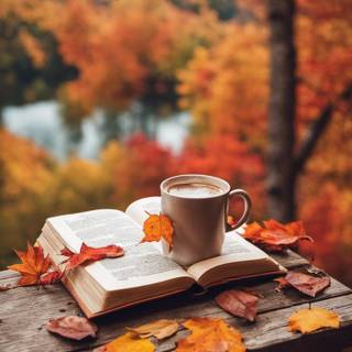 Autumn coffees wallpaper