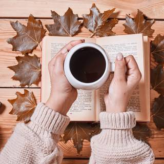 Cafe autumn desktop wallpaper