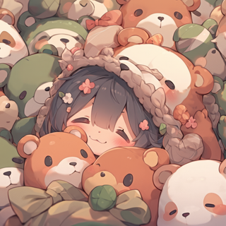 Cute anime bear wallpaper