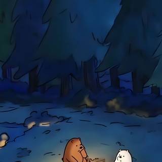 Cute anime bear wallpaper