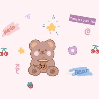 Cute Korean bear laptop wallpaper