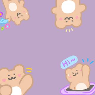 Cute Korean bear laptop wallpaper