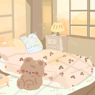 Cute Korean bear laptop wallpaper