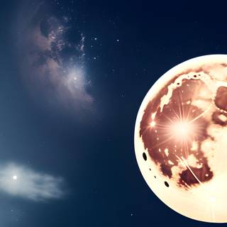 Sun and moon 4k wallpaper